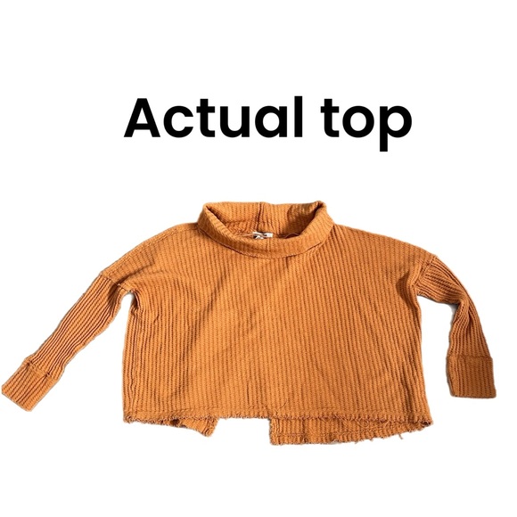 Free People waffle knit open back top - Picture 4 of 9